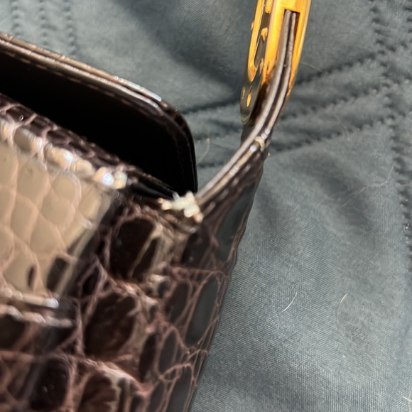 🔹 Mock Croc Leather Bag Made in Italy with Adjustable Strap - Picture 14 of 14